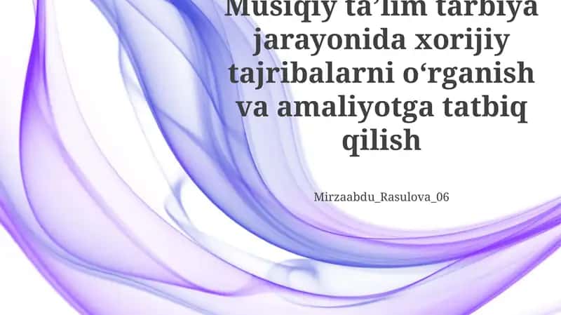 Musiqiy ta’lim tarbiyasi 1