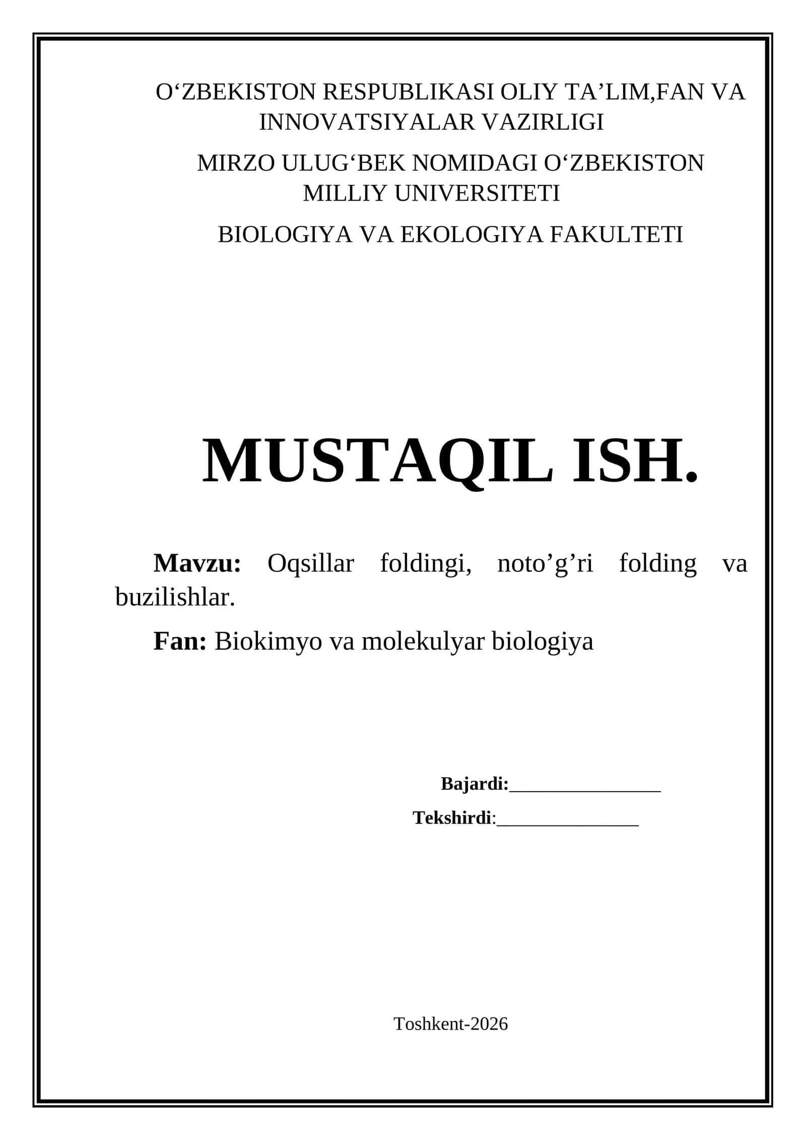 Oqsillar foldingi 1