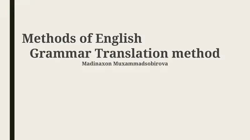 Methods of English 1
