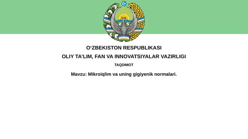 Mikroiqlim va uning gigiyenik normalari 1