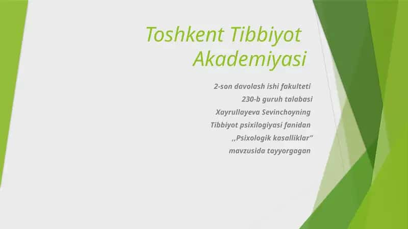 Psixologik kasalliklar 1