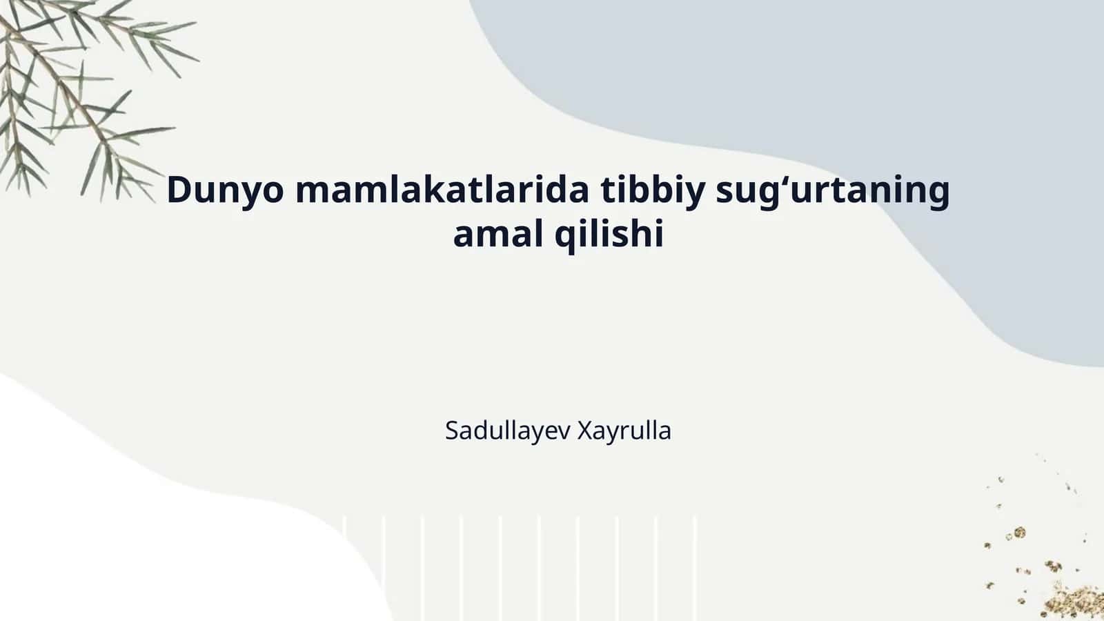 Dunyo mamlakatlarida tibbiy sugʻurtaning amal qilishi 1
