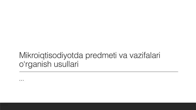 Mikroiqtisodiyot 1