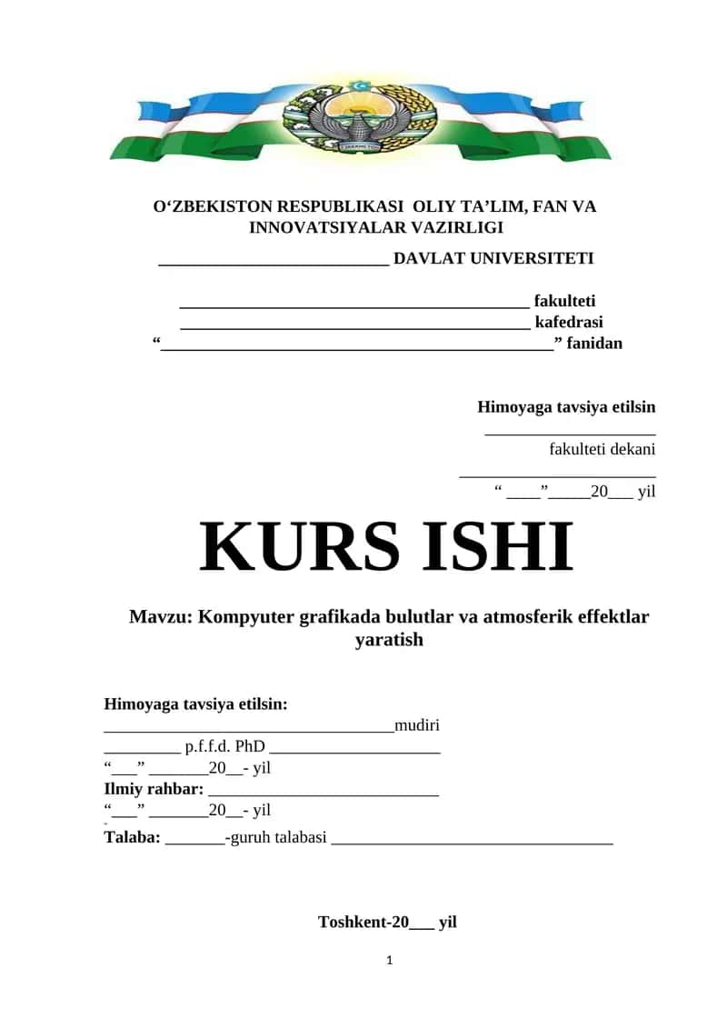 Kompyuter grafikada bulutlar va atmosferik effektlar yaratish 1