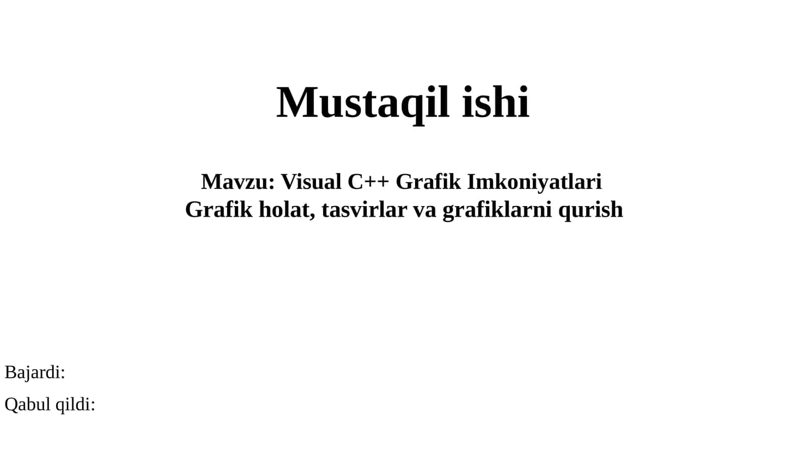 Visual C++ Grafik Imkoniyatlari 1