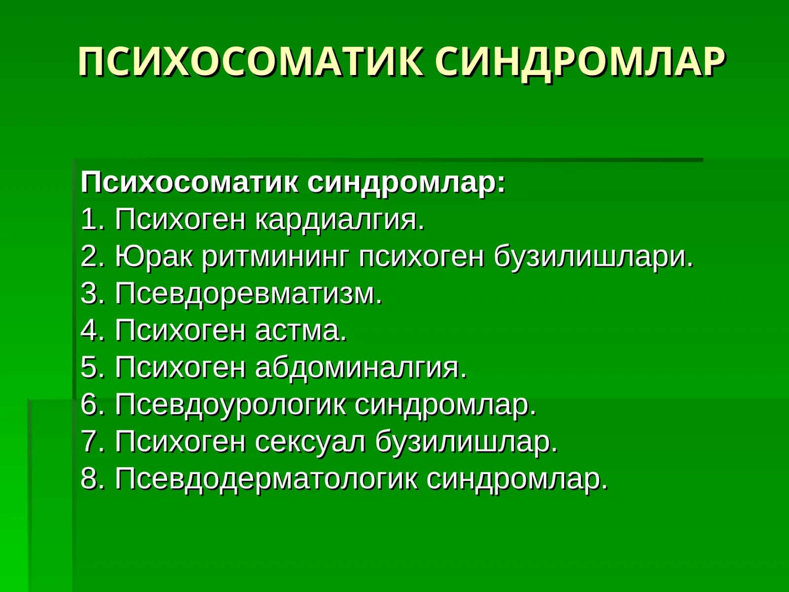 Психосоматик Синдромлар 1