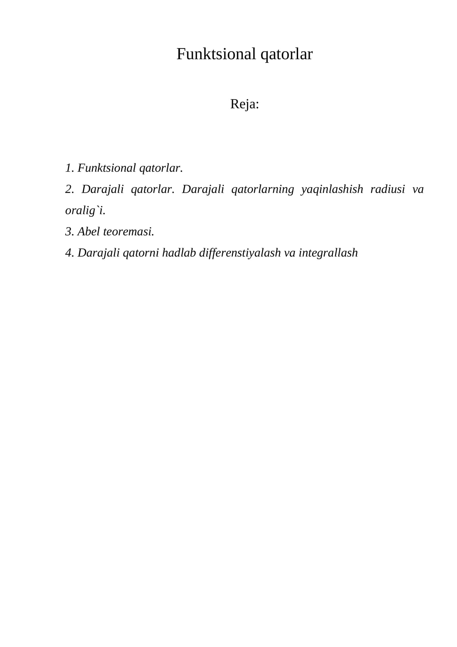 Funktsional qatorlar 1