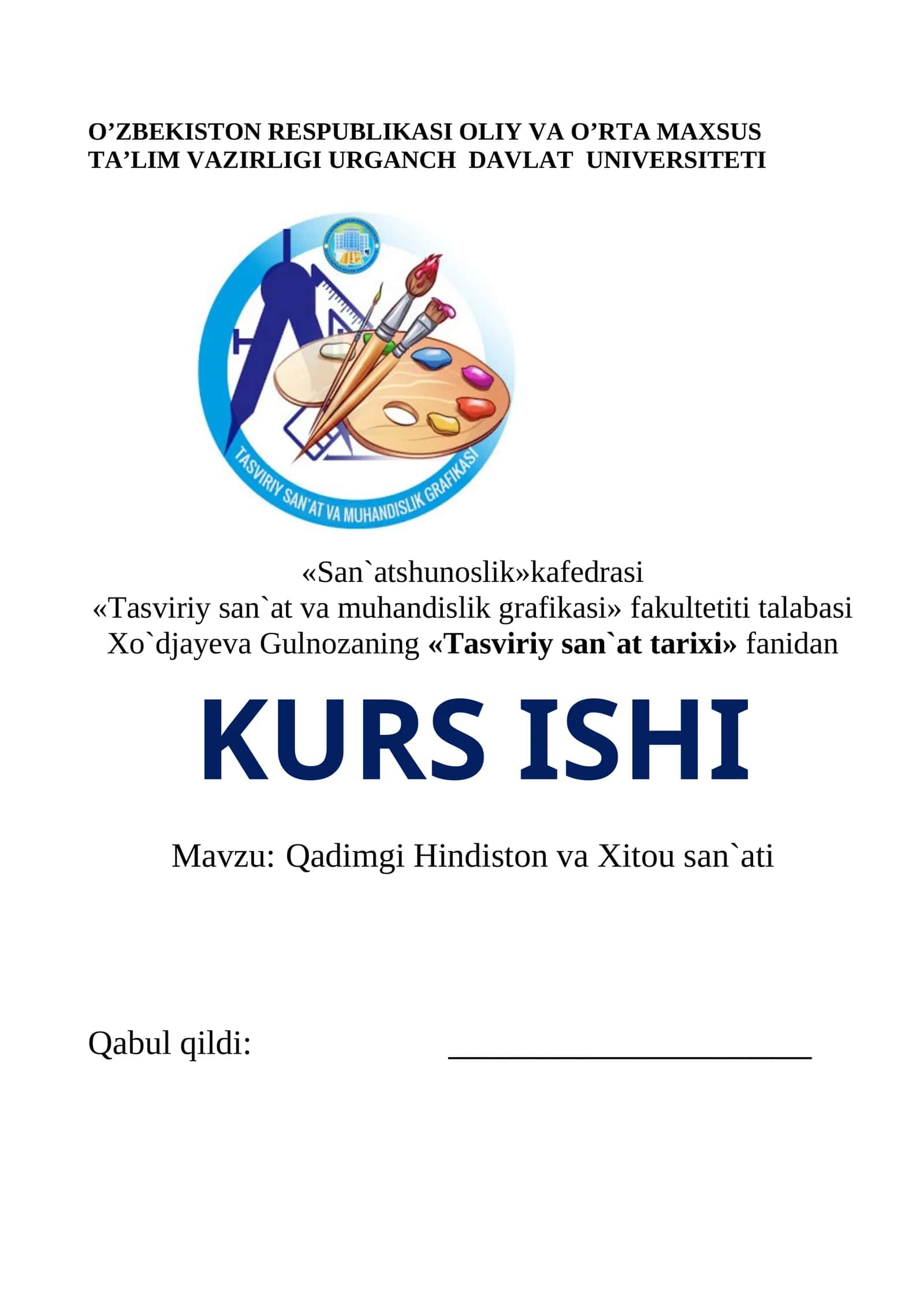 Qadimgi Hindiston va Xitoy san‘ati 1