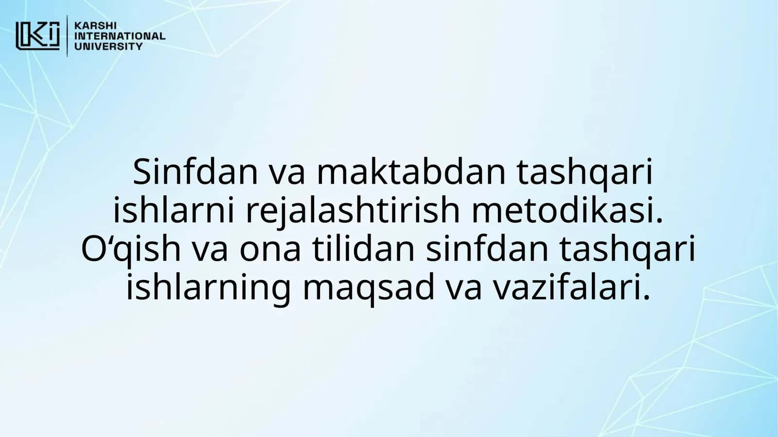 Sinfdan va maktabdan tashqari ishlarni rejalashtirish metodikasi 1