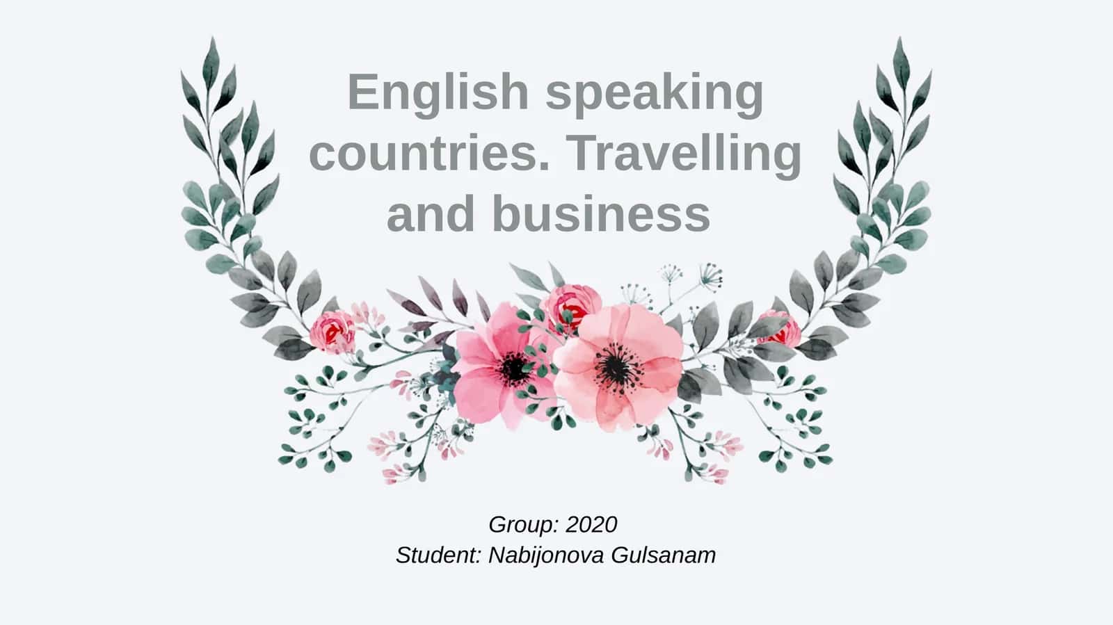English speaking countries. Travelling and business 1