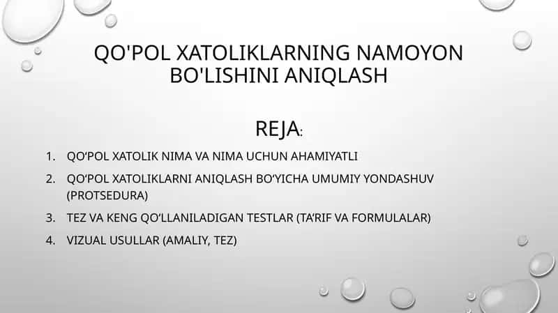 Qo'polxatoliklarning namoyon bo'lishini aniqlash 1