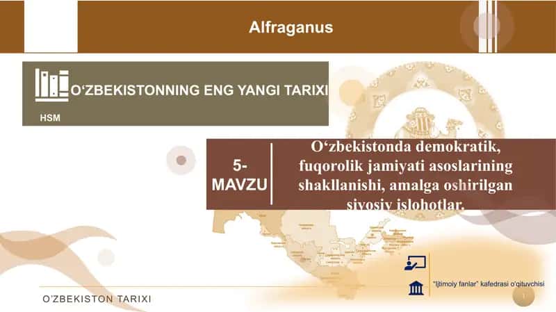 O‘zbekistonda demokratik, fuqorolik jamiyati asoslarining shakllanishi, amalga oshirilgan siyosiy islohotlar 1