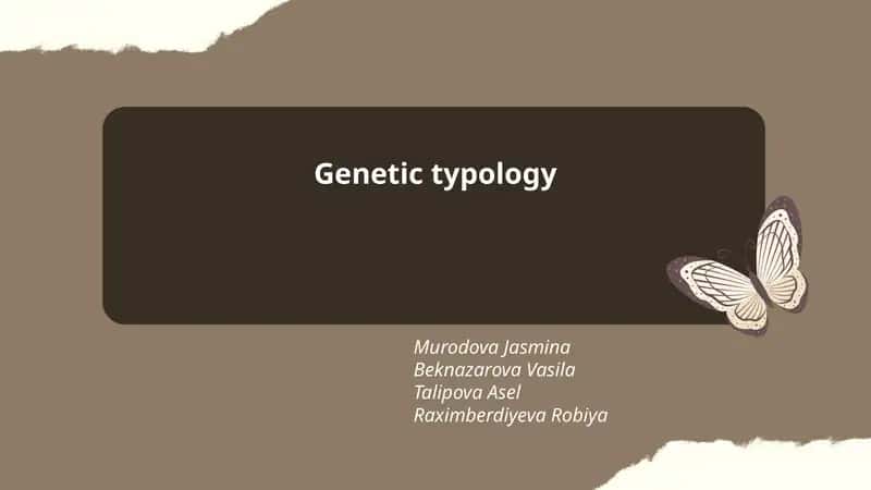 Genetic Typology 1