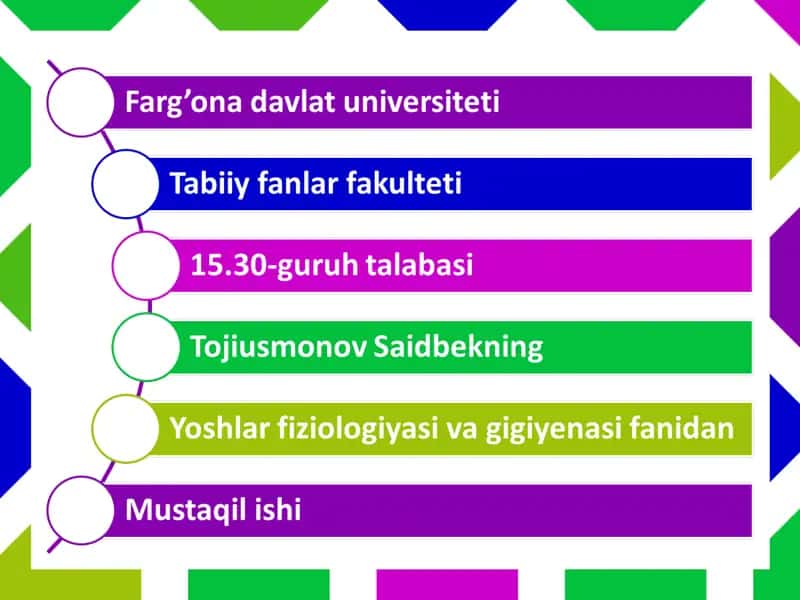 O’sish va rivojlanishining umumiy qonunlari.Akseleratsiya 1