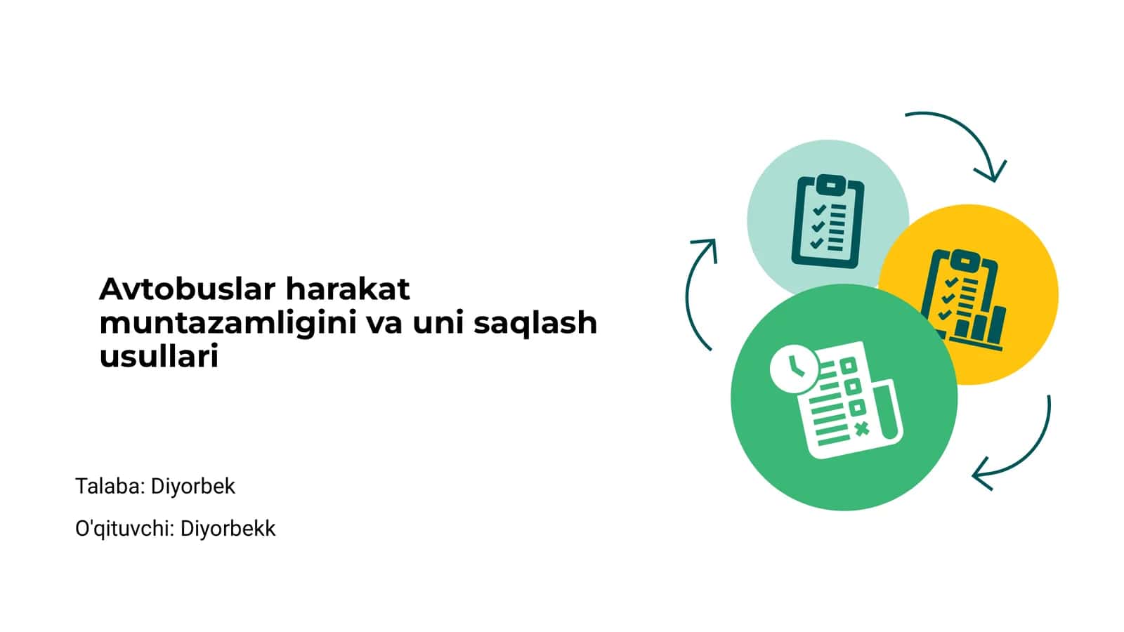 Avtobuslar harakat muntazamligini va uni saqlash usullari 1