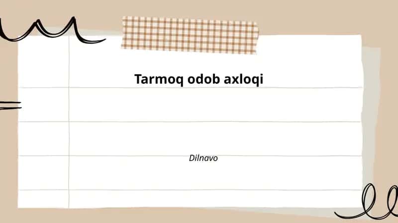 Tarmoq odob axloqi 1