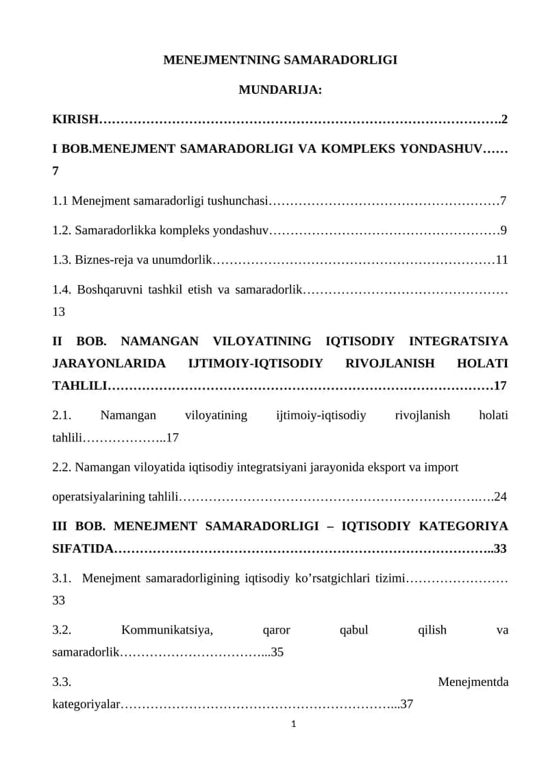 MENEJMENTNING SAMARADORLIGI 1