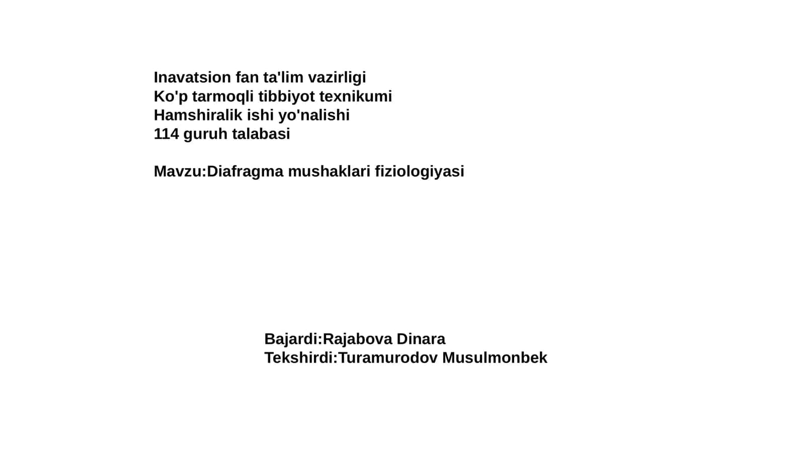Diafragma mushaklari fiziologiyasi 1