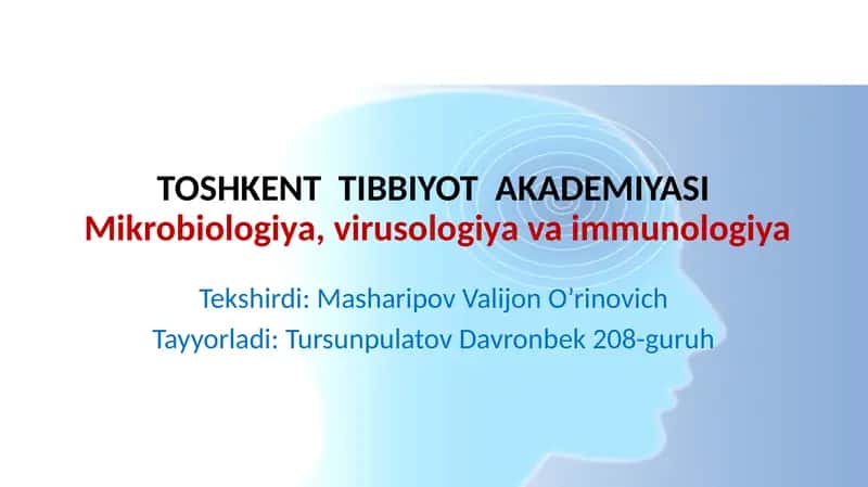 Autoimmunkasalliklarning kelibchiqishi, kechishi, tashhisi. Immunitet bilanzasi, zamburug‘li va parazitar kasalliklarning bog‘liqligi 1