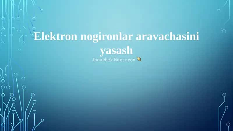 Elektr nogironlar aravachalarini ishlab chiqarish 1