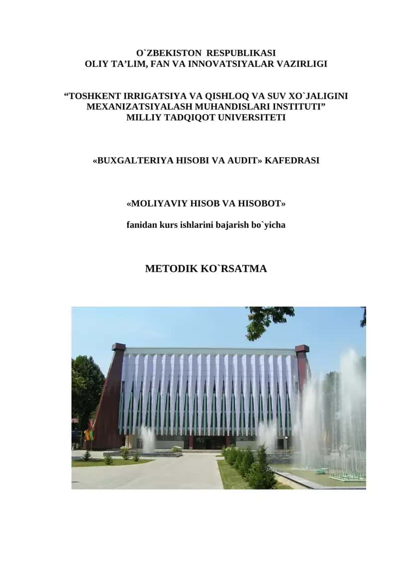 Kurs ishlarini bajarish boyicha metodik korsatma 1