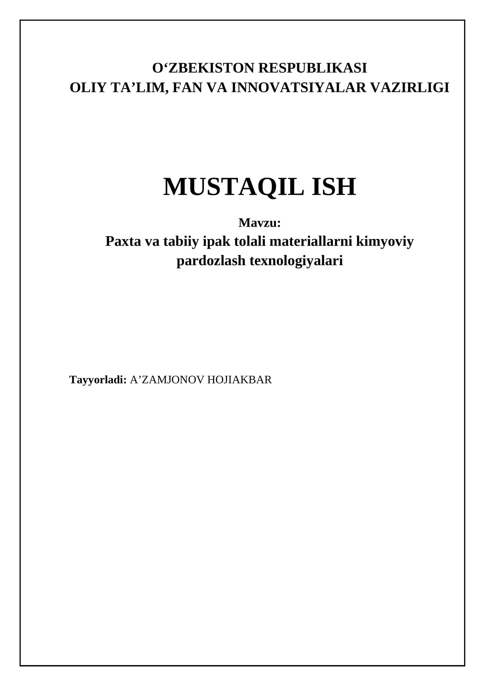 Paxta va tabiiy ipak tolali materiallarni kimyoviy pardozlash texnologiyalari 1
