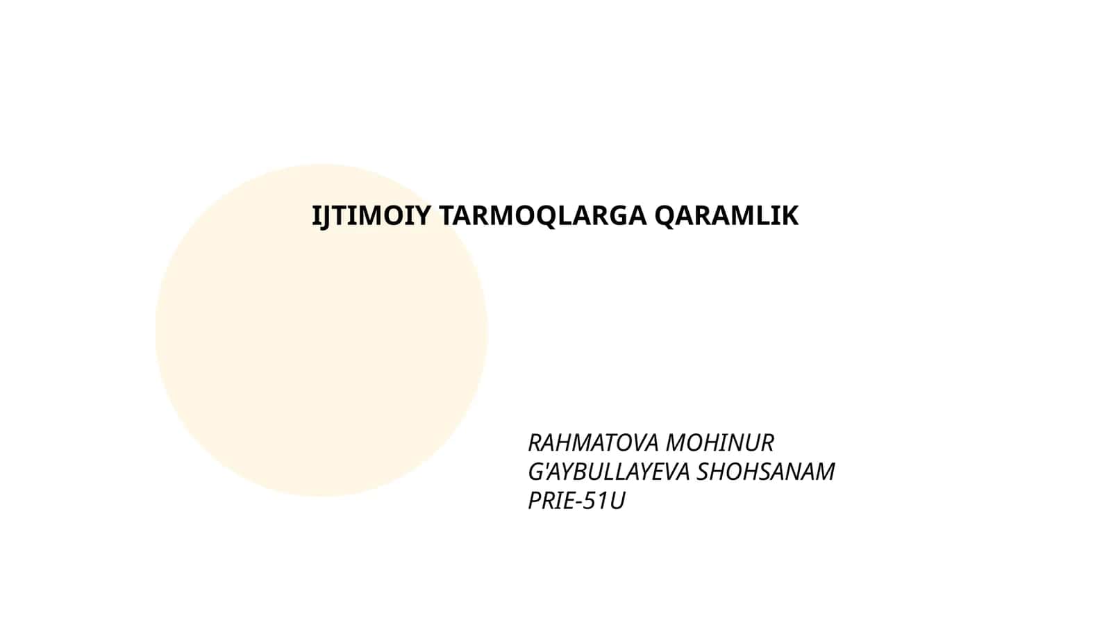 Ijtimoiy Tarmoqlarga Qaramlik 1