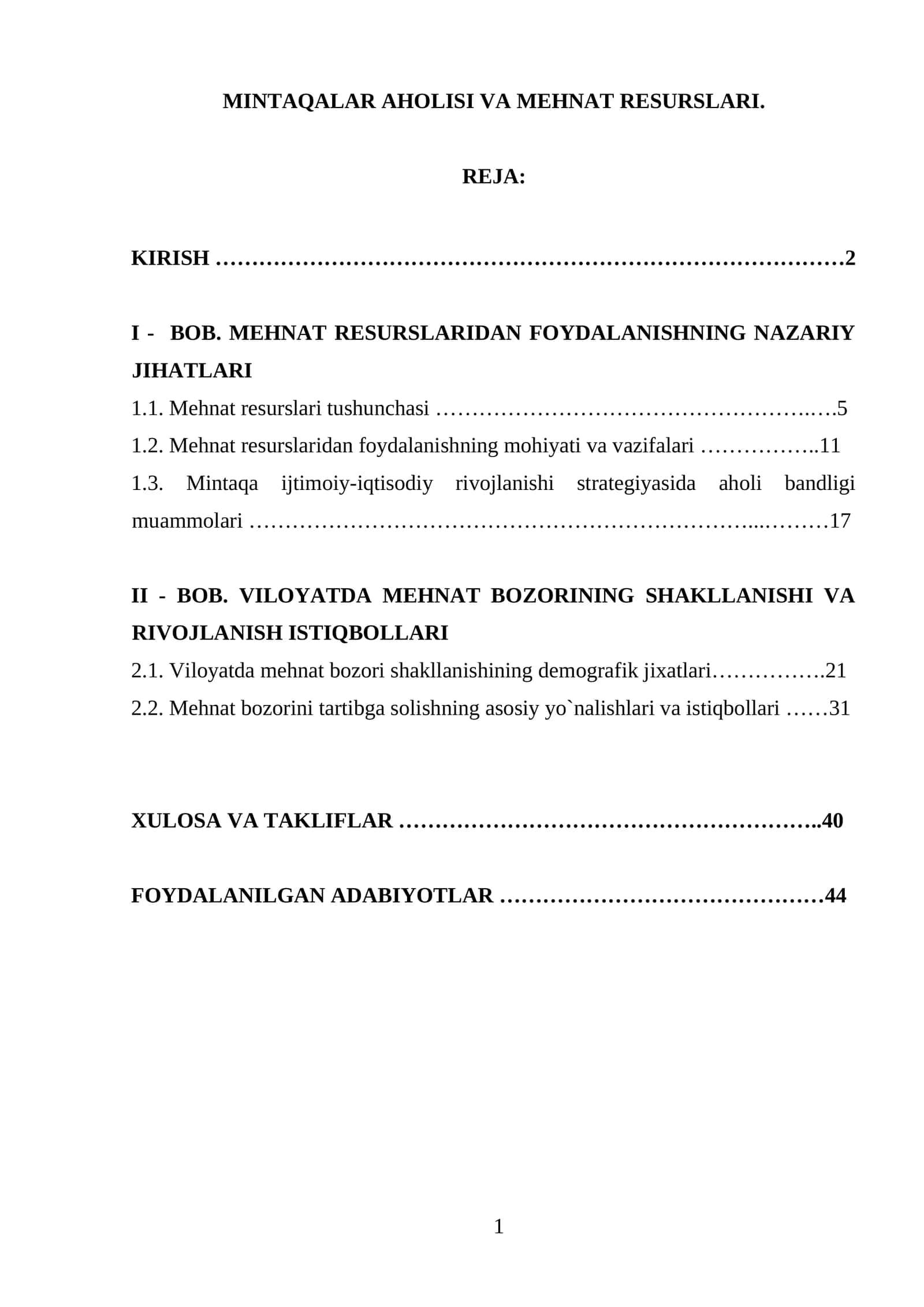 Mintaqalar aholisi va mehnat resurslari 1