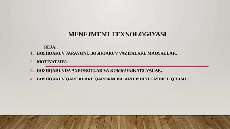 Menejment texnologiyasi 1