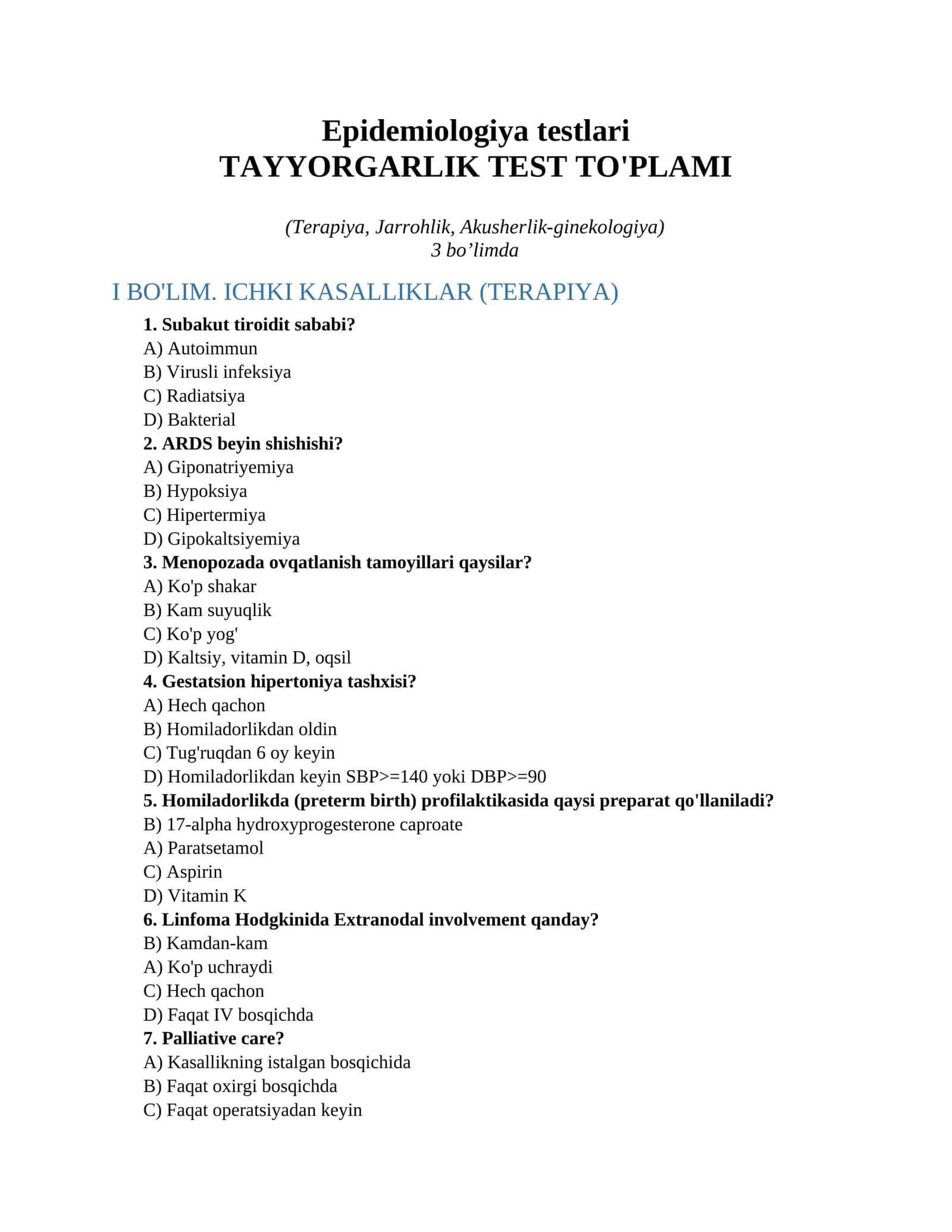 Epidemiologiya testlari 1