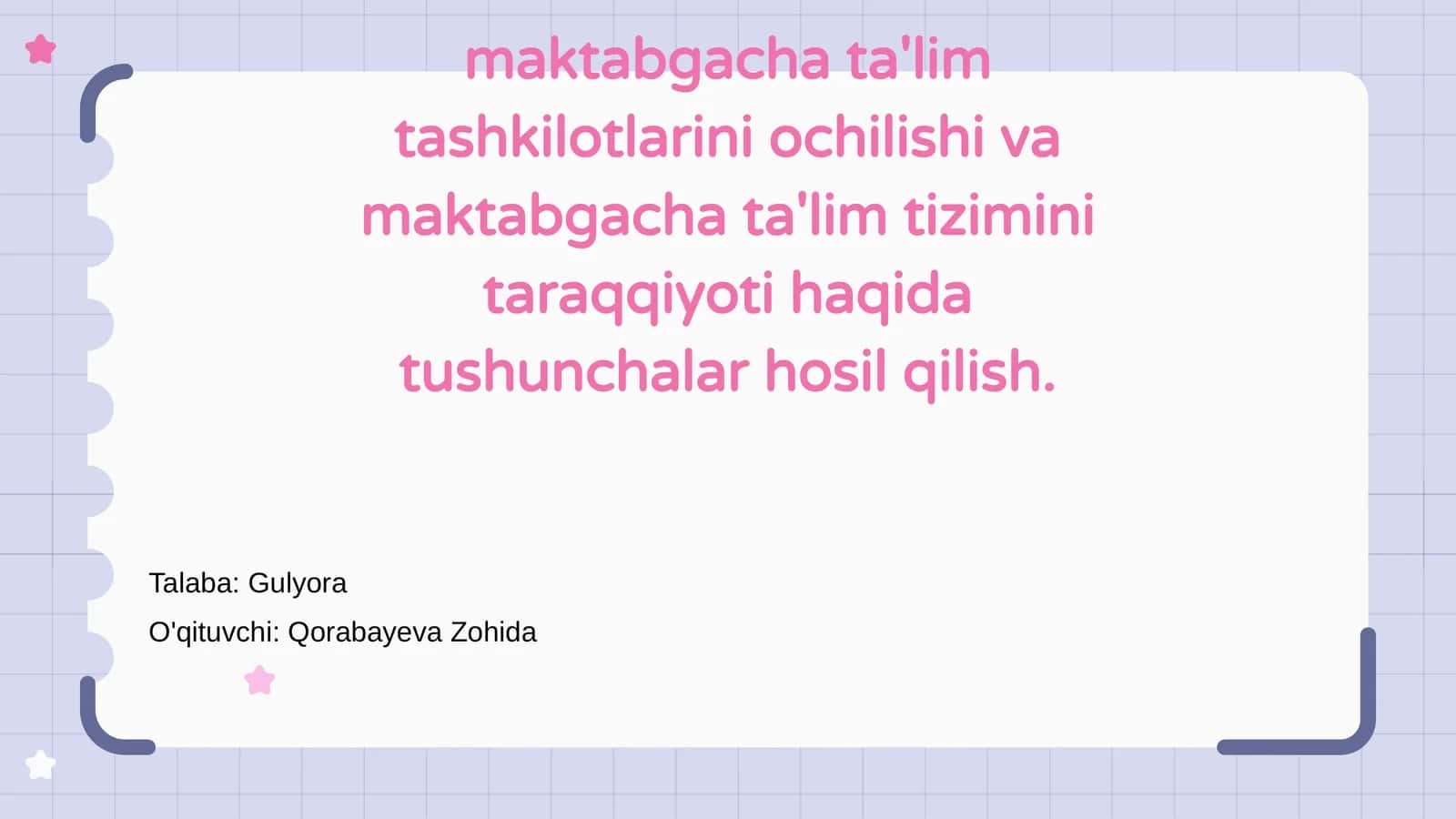 Maktabgacha ta'lim tarixi 1