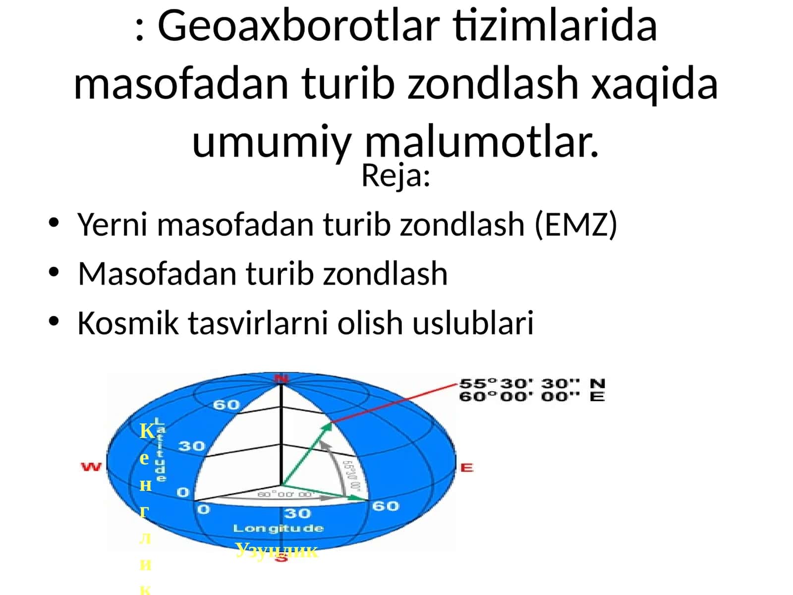 Yerni masofadan turib zondlash (EMZ) 1