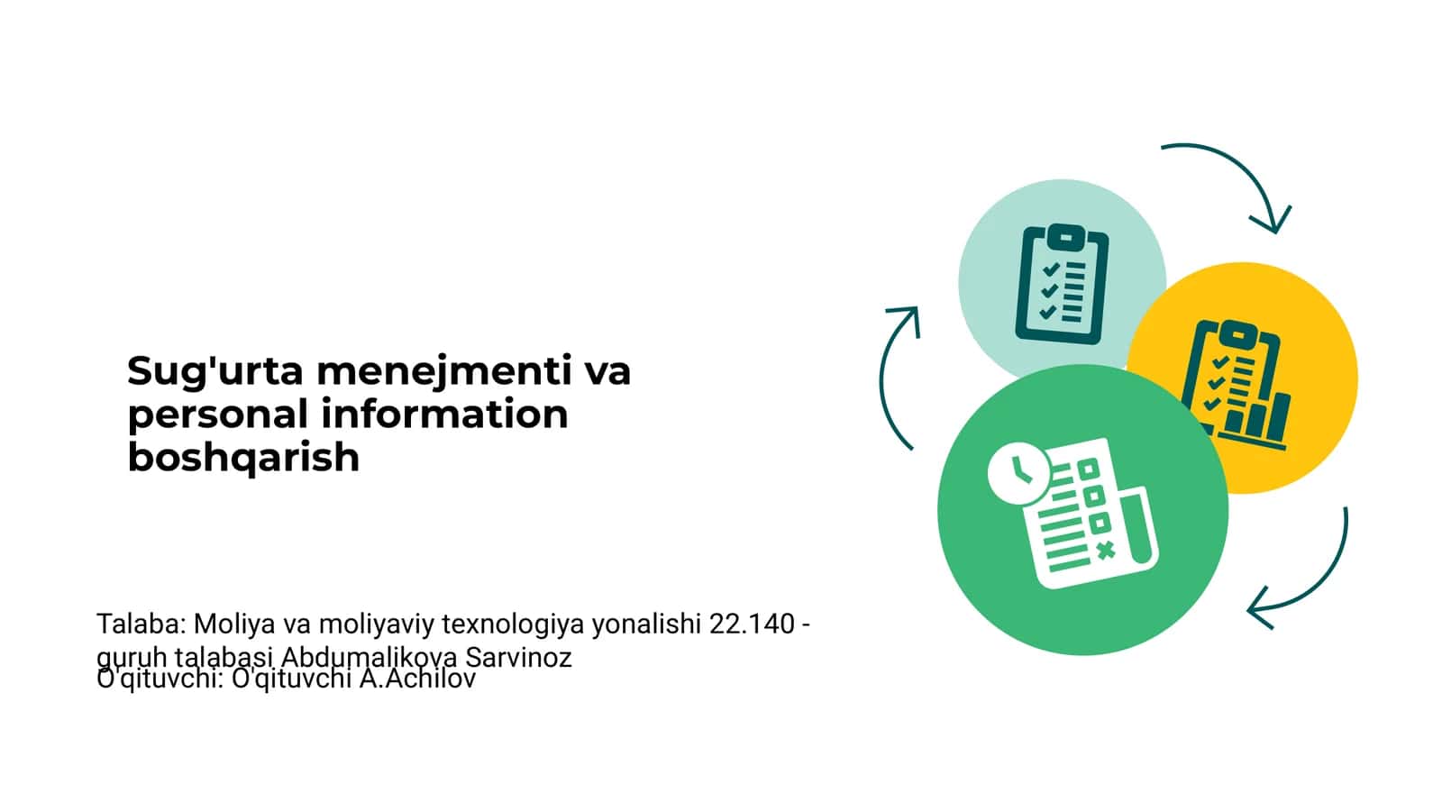 Sug'urta menejmenti va personal information boshqarish 1