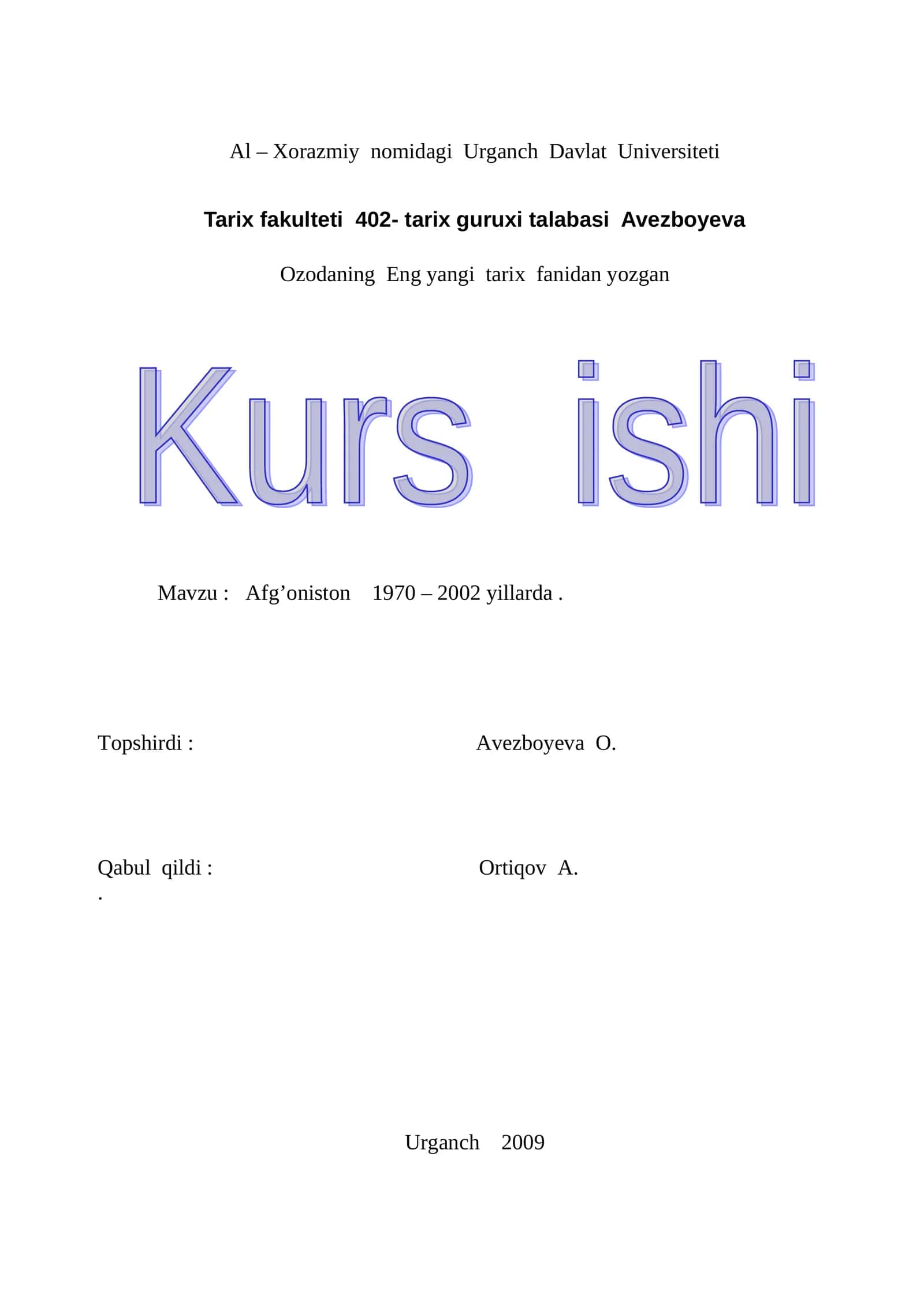 Afg’oniston 1970 – 2002 yillarda 1