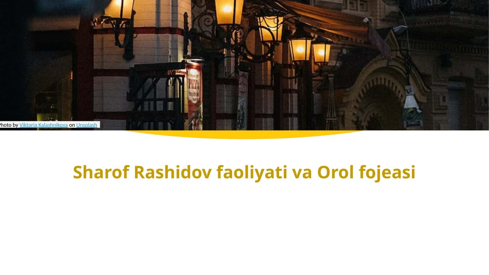 Sharof Rashidov faoliyati va Orol fojeasi 1
