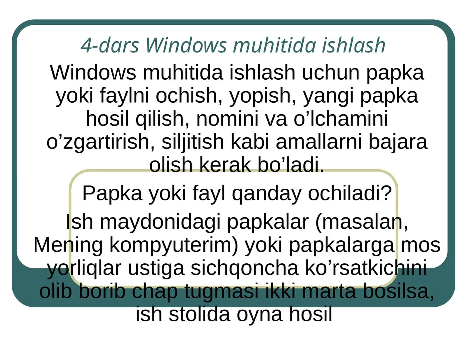 4-dars Windows muhitida ishlash 1