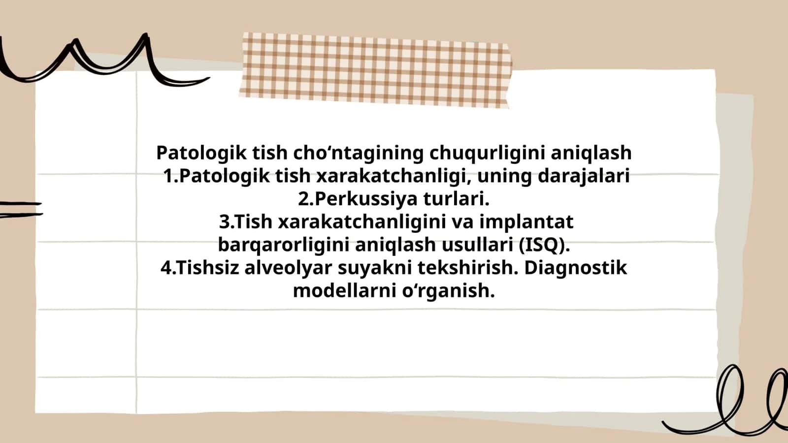 Patologik tish cho‘ntagining chuqurligini aniqlash 1