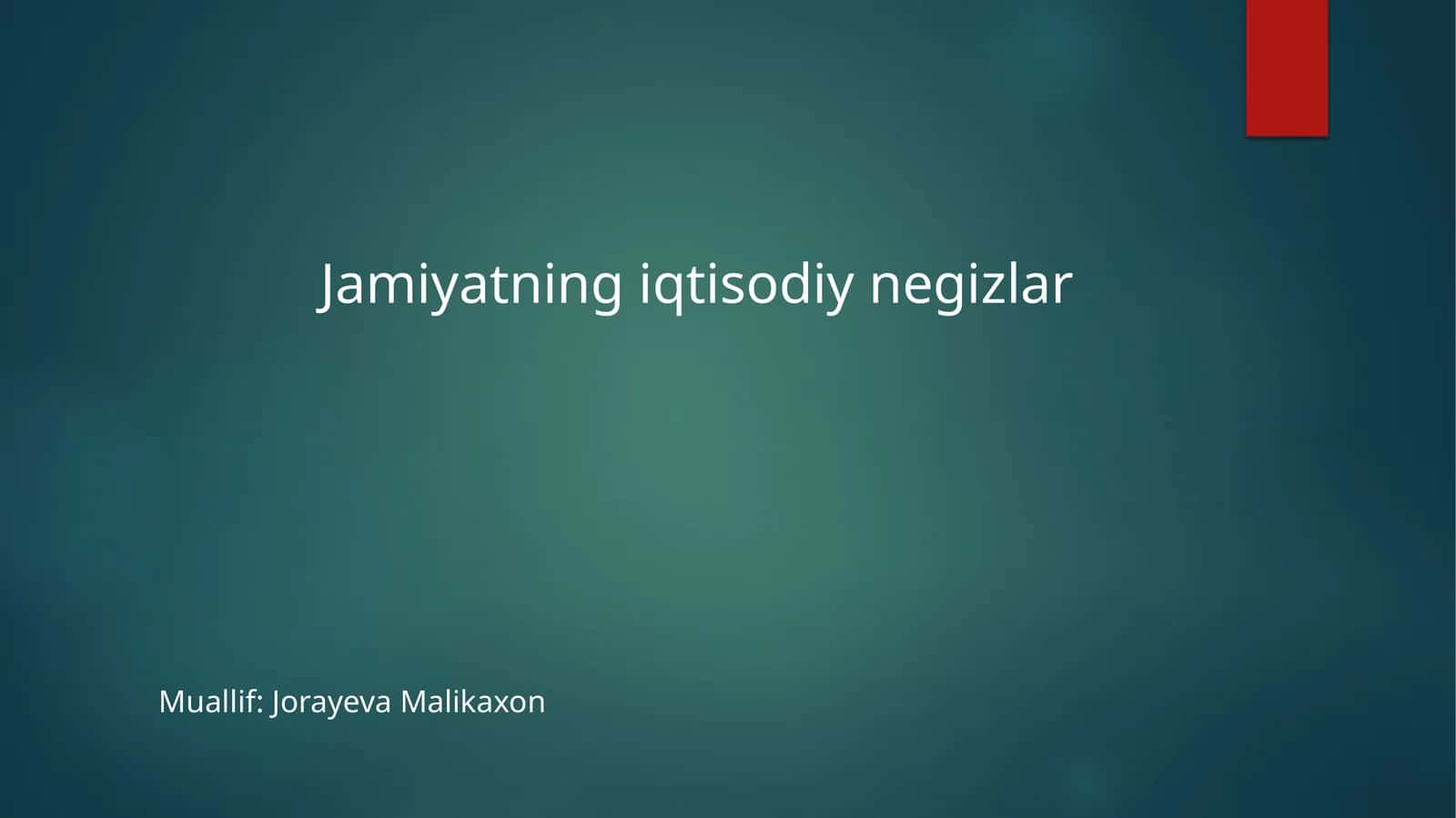 Jamiyatning iqtisodiy negizlar 1