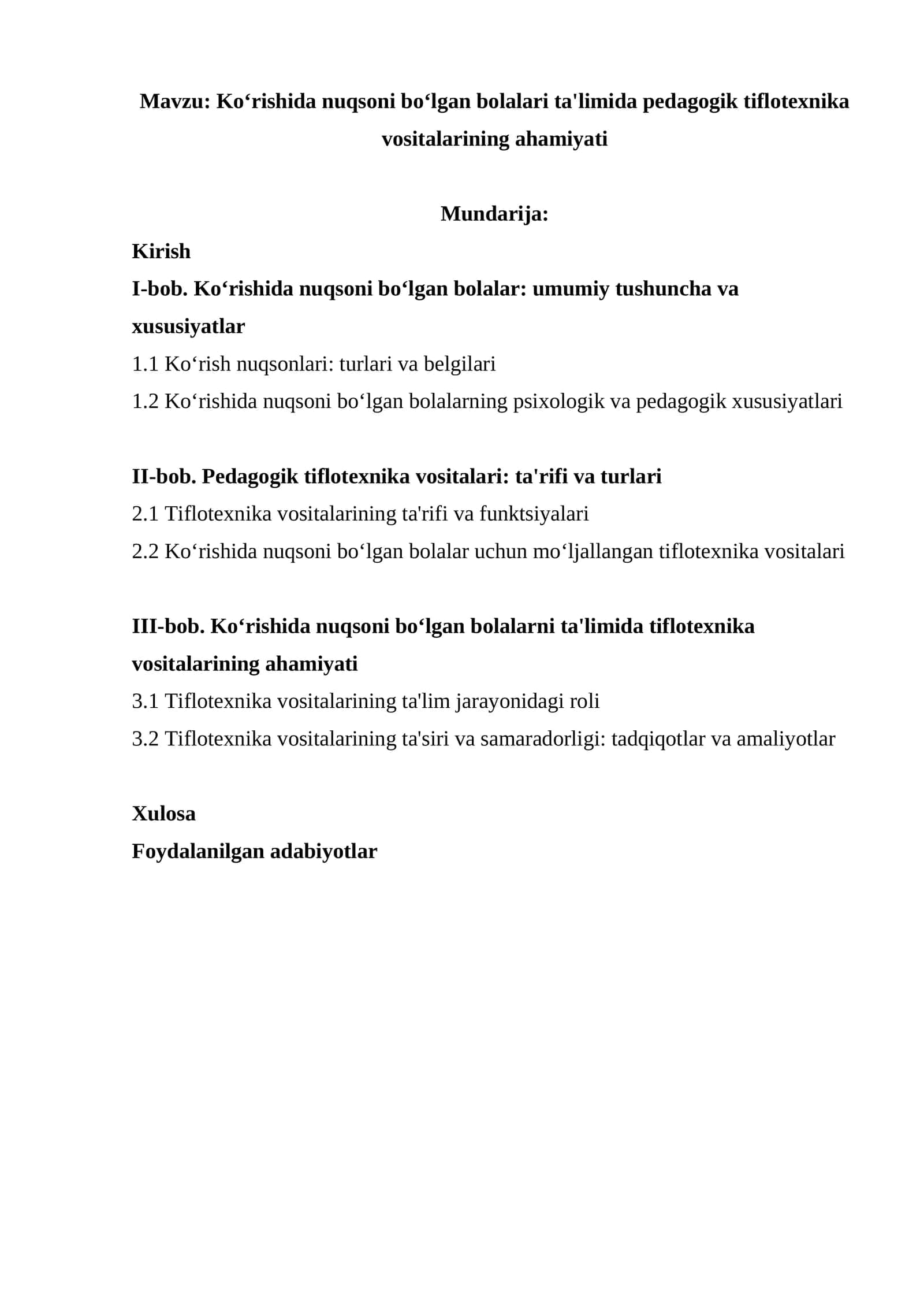 Ko‘rishida nuqsoni bo‘lgan bolalari ta'limida pedagogik tiflotexnika vositalarining ahamiyati 1