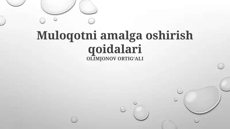 Muloqotni amalga oshirish qoidalari 1