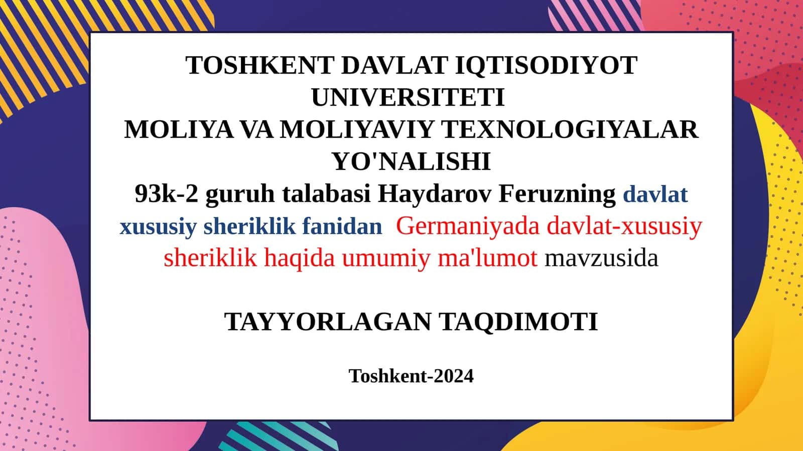 PPP Germaniyaning davlat-xususiy sheriklik bozori (PPP) bo'yicha o'zgarishlar 1