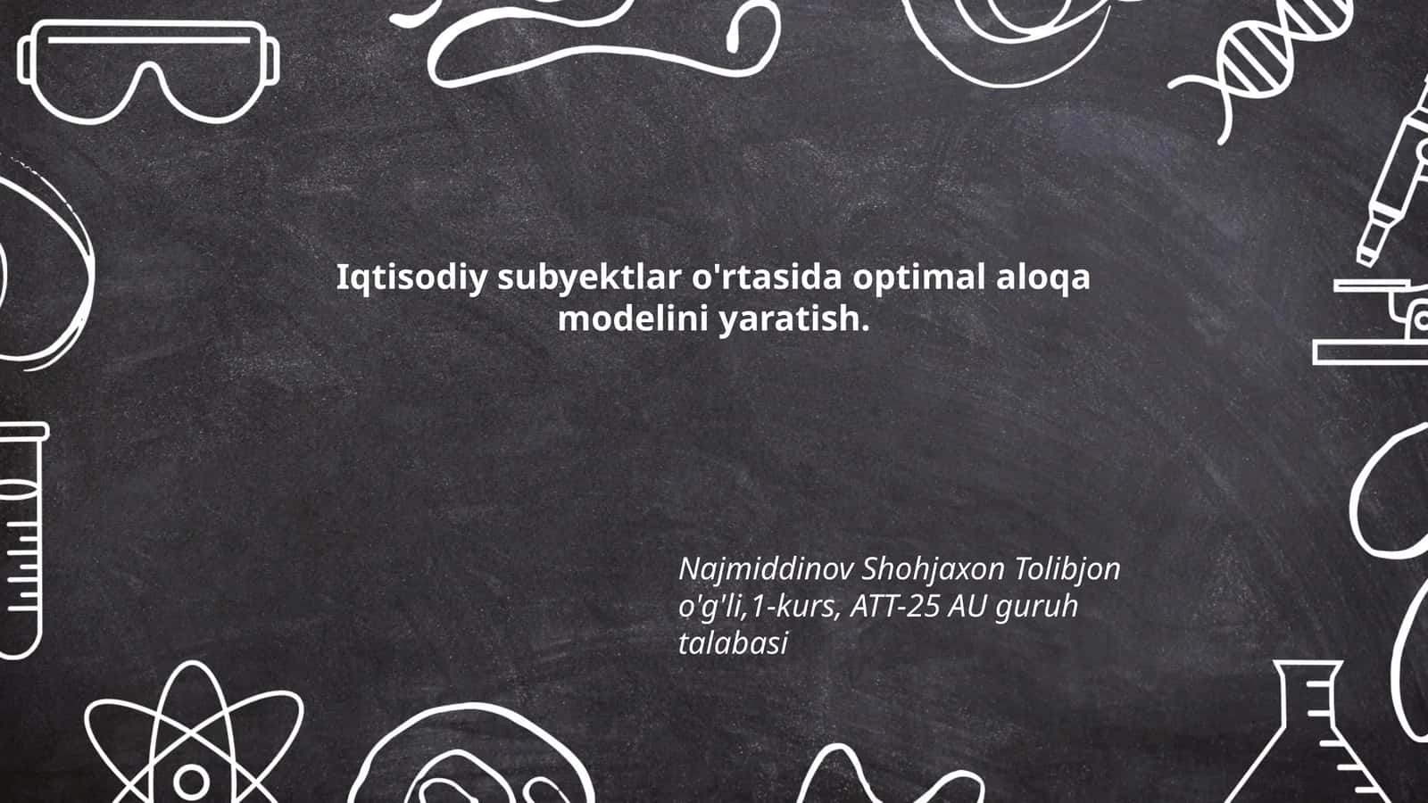 Optimal aloqa modeli yaratish 1