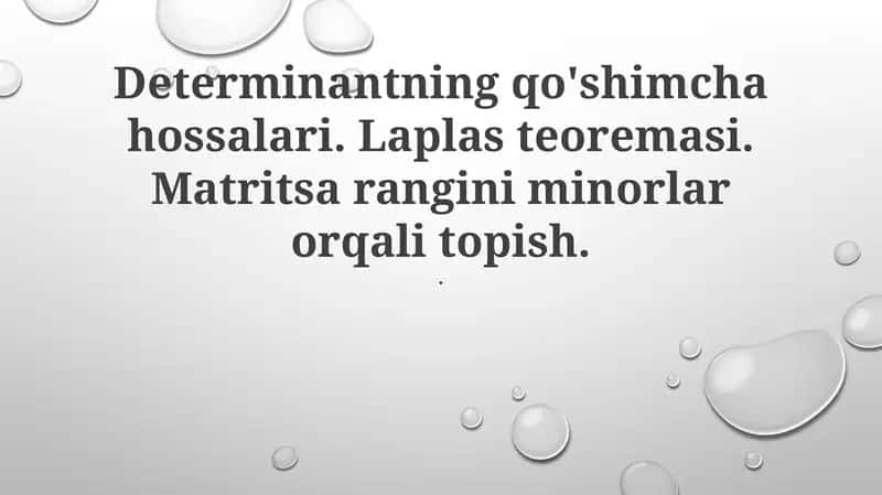 Laplas teoremasi 1
