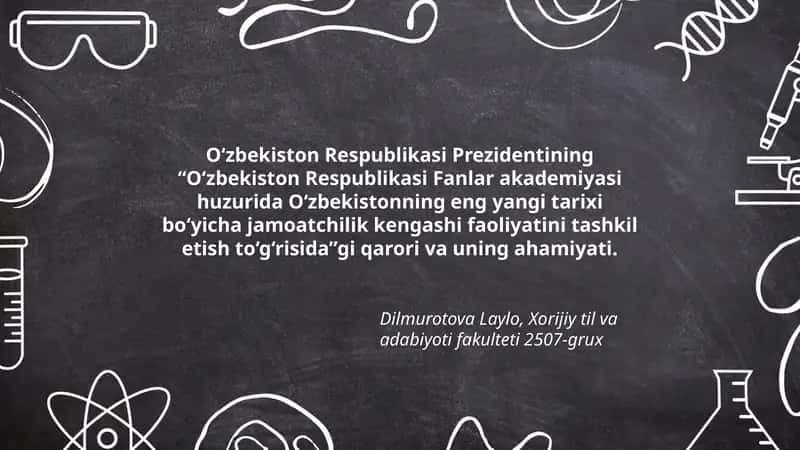 O‘zbekistonning eng yangi tarixi bo‘yicha jamoatchilik kengashi faoliyatini tashkil etish to‘g‘risida 1