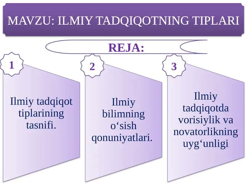 ILMIY TADQIQOTNING TIPLARI 1