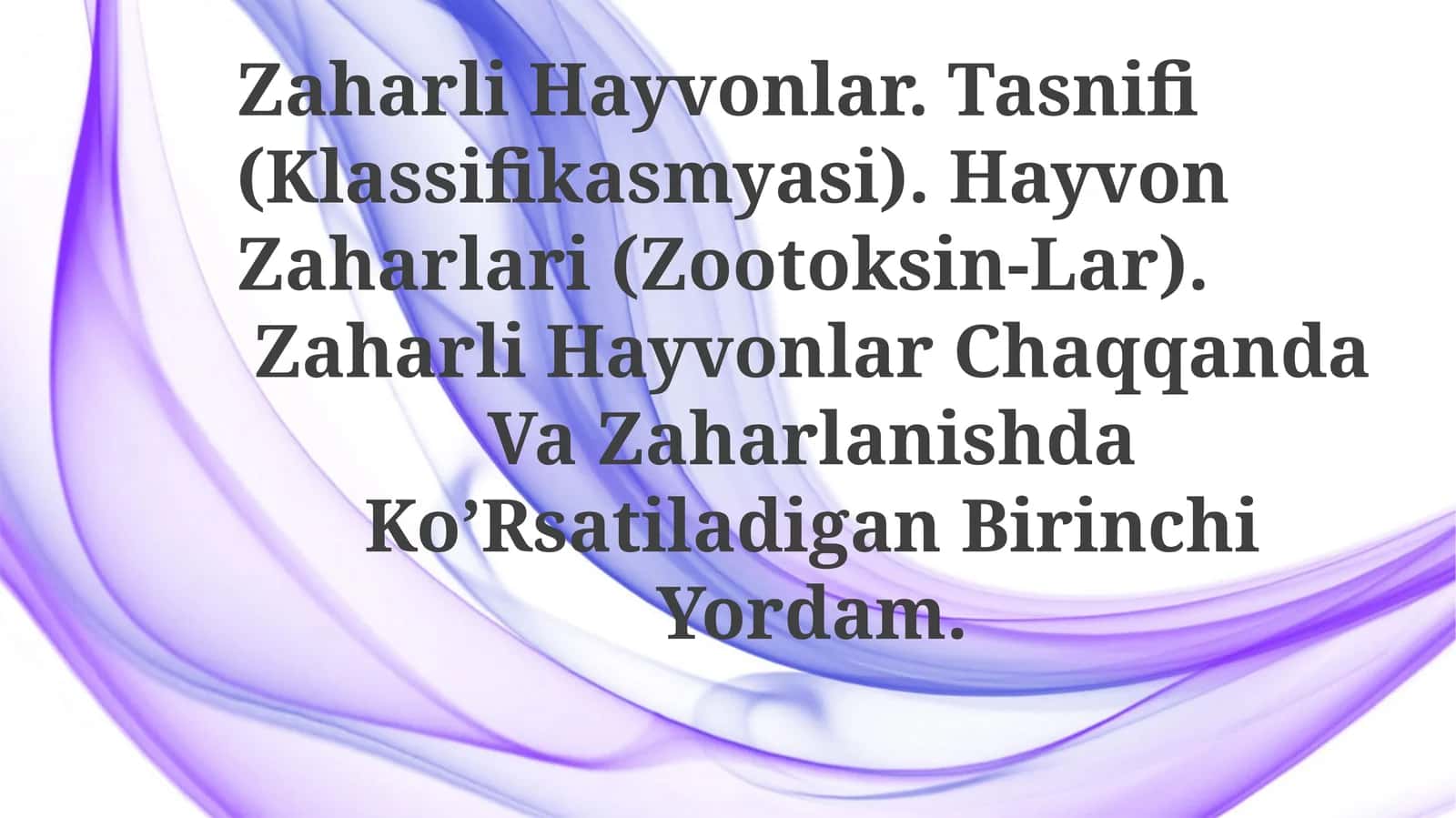 Zaharli Hayvonlar 1