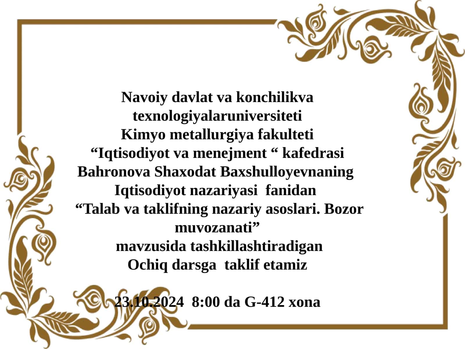 Talab va taklifning nazariy asoslari. Bozor muvozanati 1
