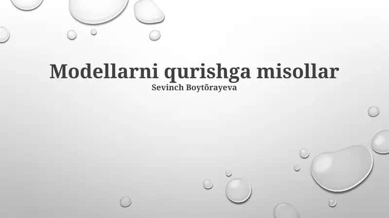 Mashina O'rganish Modellari 1