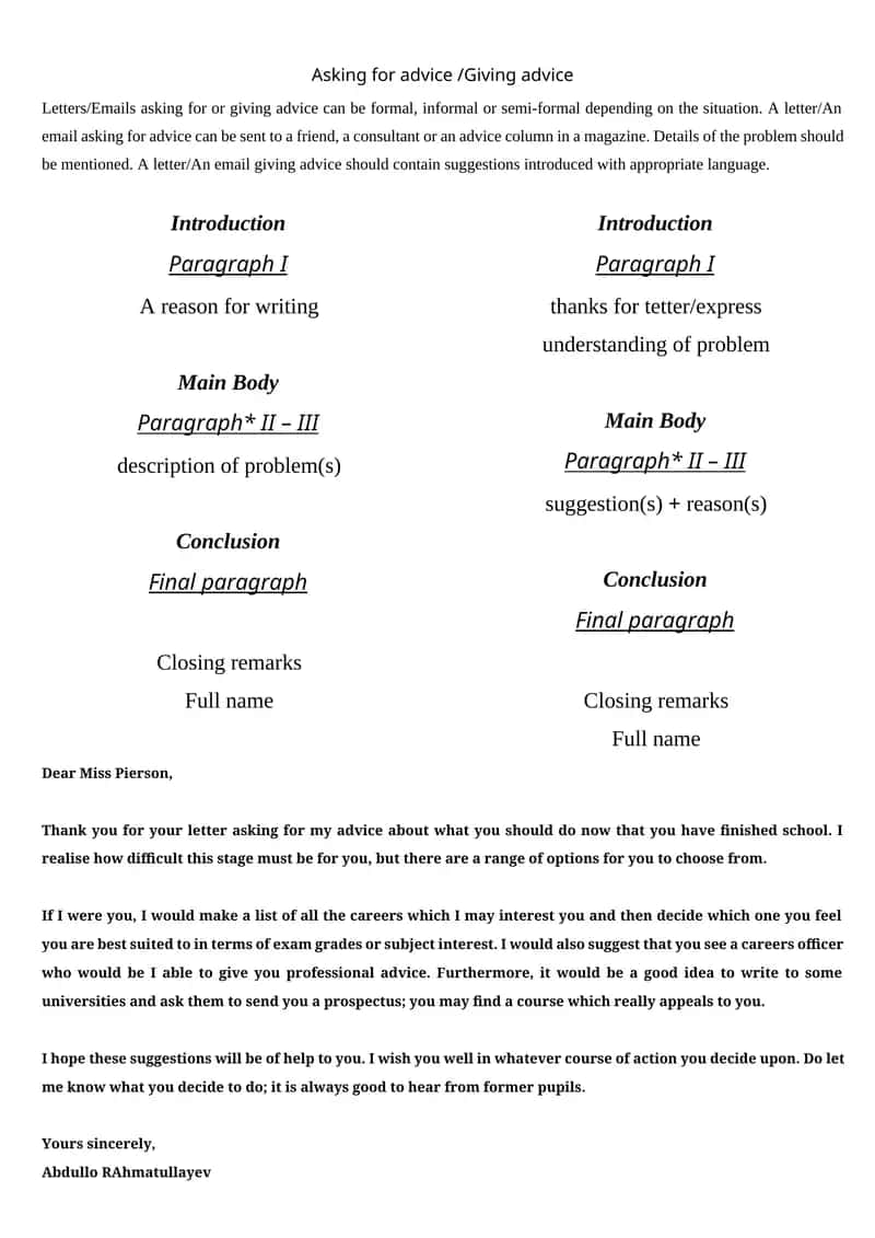 Advice on Career Choices 1