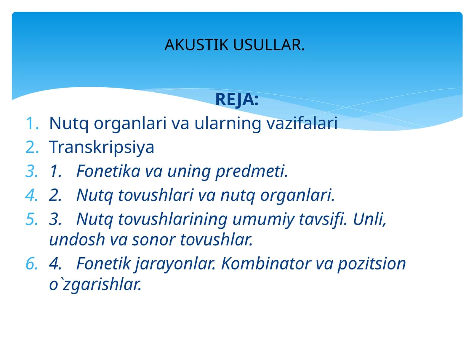 Nutq tovushlarining umumiy tavsifi 1